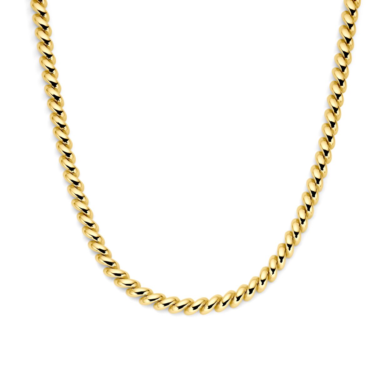 14k Geelgouden San Marco collier uitgevoerd met een bakslot. Het collier heeft een draaglengte van 43cm en een schakelbreedte van 6.6mm.
