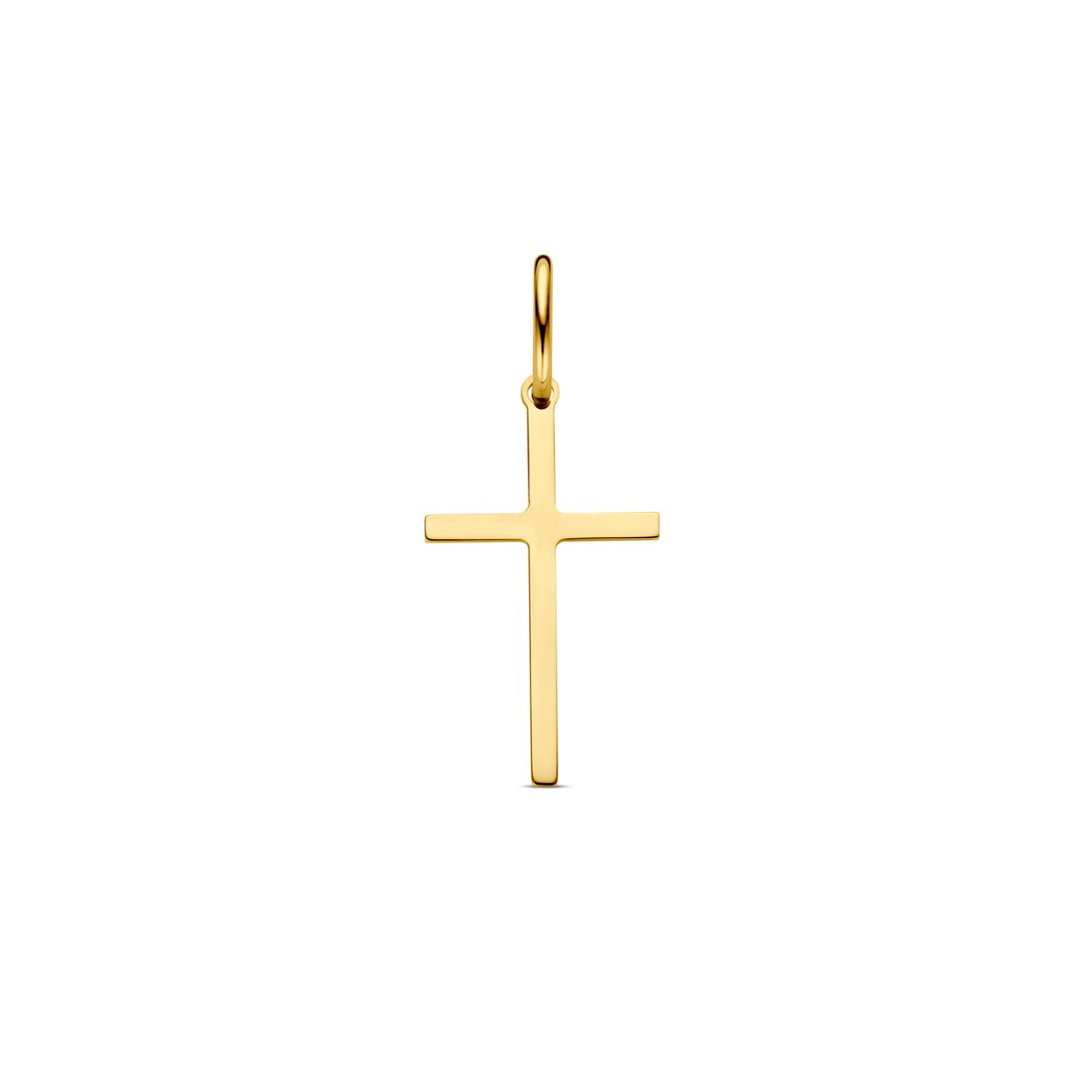 gouden hanger, kruis 18x10mm