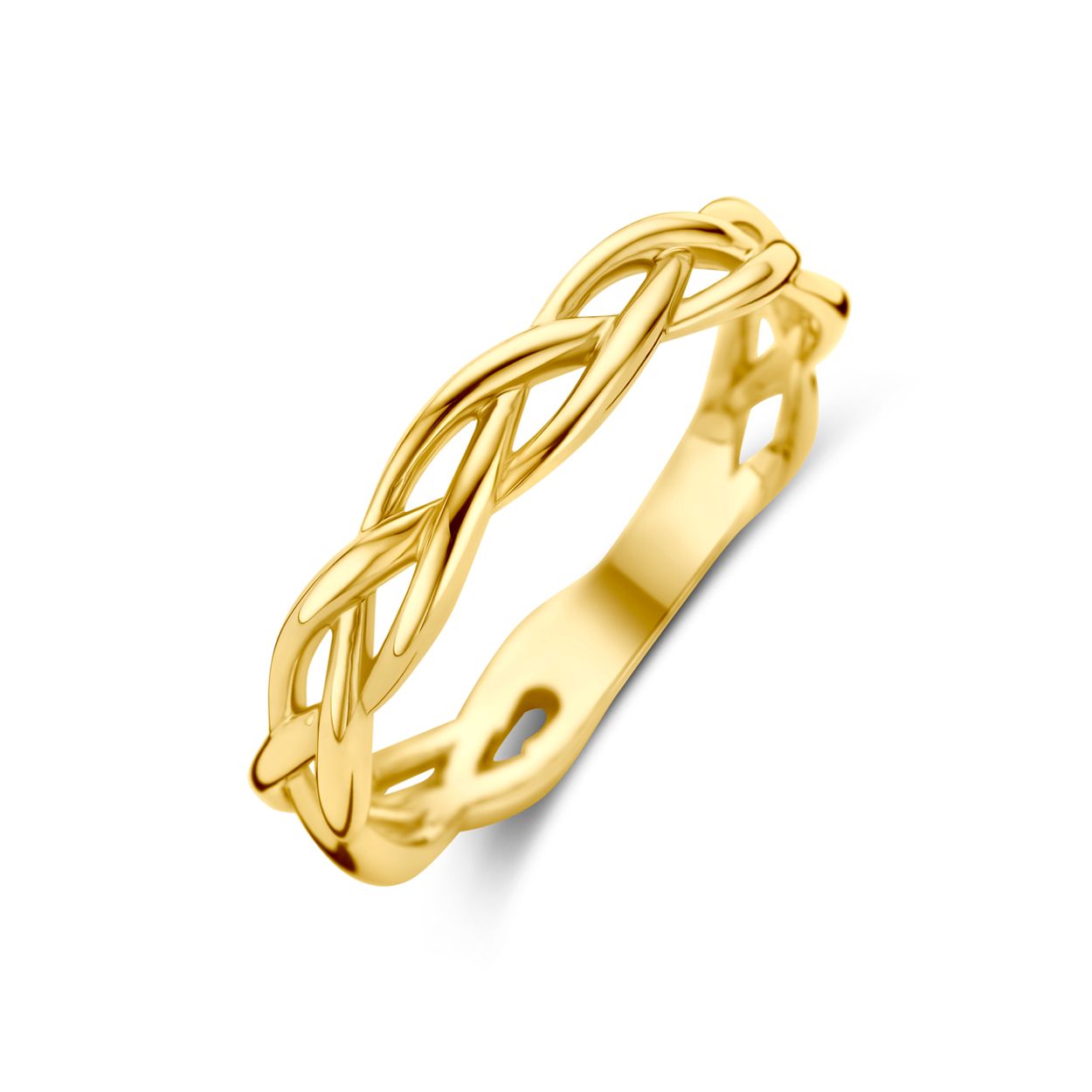 14k Geelgouden ring met een breedte van 3.5mm.