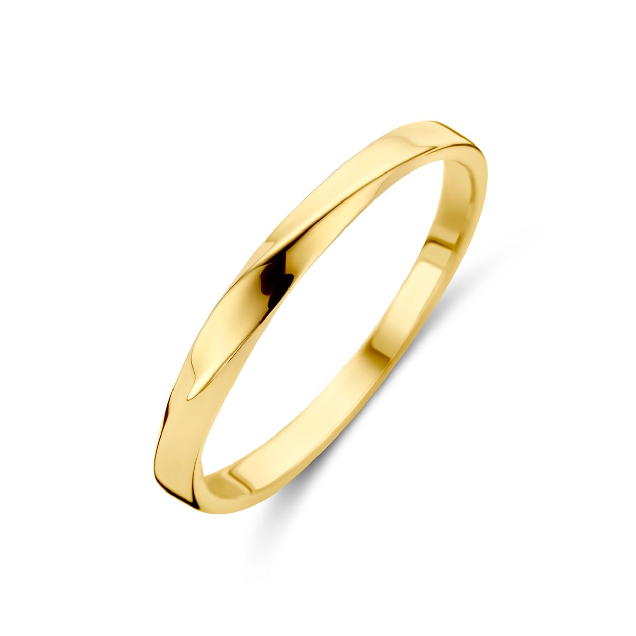 14k Geelgouden ring met een breedte van 2.5mm.