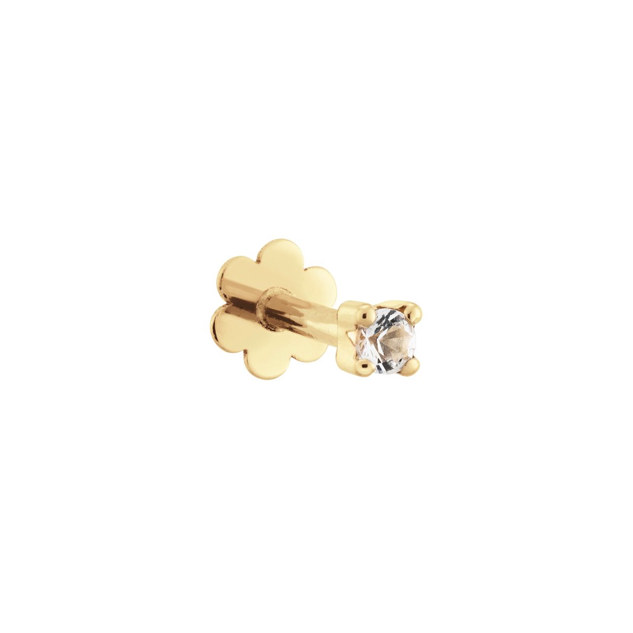 De 14 karaat gouden Square White Topaz piercing met 2 schroefstaafjes en een bloemetje als achterkant, maken het in- en uitdoen heel makkelijk! Je kunt ze ook inhouden als je gaat slapen. Voeg als finishing touch een piercing toe aan je Jackie earparty!

Tropical Paradise
Dat Jackie van reizen houdt is geen geheim. Voor haar 14 karaat gouden sieradencollectie heeft zij zich deze keer laten inspireren door de tropen.
Haar Tropical Paradise collectie biedt een mix van elegantie en avontuur. Voel de zon schijnen waar je ook bent!

Weelderige jungles, azuurblauwe oceanen en de schittering van de zon op witte zandstranden: de ontwerpen met edelstenen zijn een weerspiegeling van Jackie’s mooiste herinneringen. Of het een dag op kantoor is of een avondje uit, deze sieraden voegen een vleugje exotische allure toe aan elke gelegenheid.

Het merk
Jackie is hét 14 karaat gouden on trend sieradenmerk. De collecties zijn geïnspireerd op de reizen die ik maak, van stedentrips tot exotische oorden. Elk gouden sieraad is helemaal van nu, handgemaakt door Europese goudsmeden en vervaardigd van overwegend gerecycled goud met echte edelstenen en zoetwaterparels. Elke collectie is dan ook met veel liefde en passie samengesteld. Mijn Jackie sieraden zijn de perfecte finishing touch voor iedere outfit!

Specificaties
- Oorsieraad wit topaas
- Materiaal: 14 Karaat - Geelgoud - 585
- Lengte 3mm
