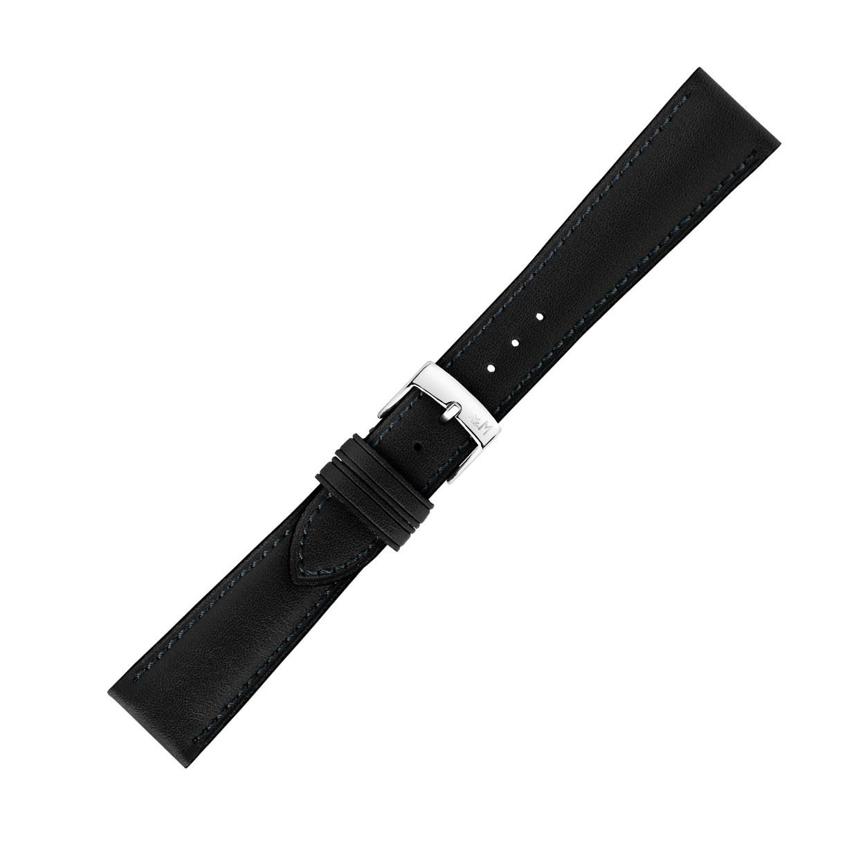 Morellato Horlogeband 20mm Zwart Leaf Gecoat Leer PMX019LEAF20