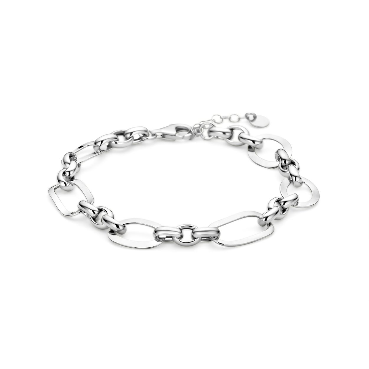 Gerhodineerd 925 zilveren anker armband. De armband heeft een draaglengte van 20cm en een extensie van 3cm. De schakelbreedte is 11.5mm. Uitgevoerd met een karabijn sluiting.