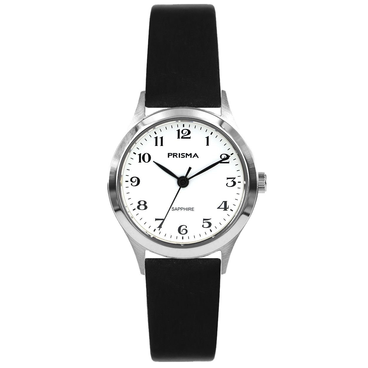 Prisma dames P1445 horloge edelstaal saffierglas 5 ATM en lederen band	
		
Algemeen		
Artikelnummer: P.1445		
Geslacht: dames		
Uurwerk: Miyota (2035 ) 		
Waterbestendigheid: 10 ATM/BAR		
		
