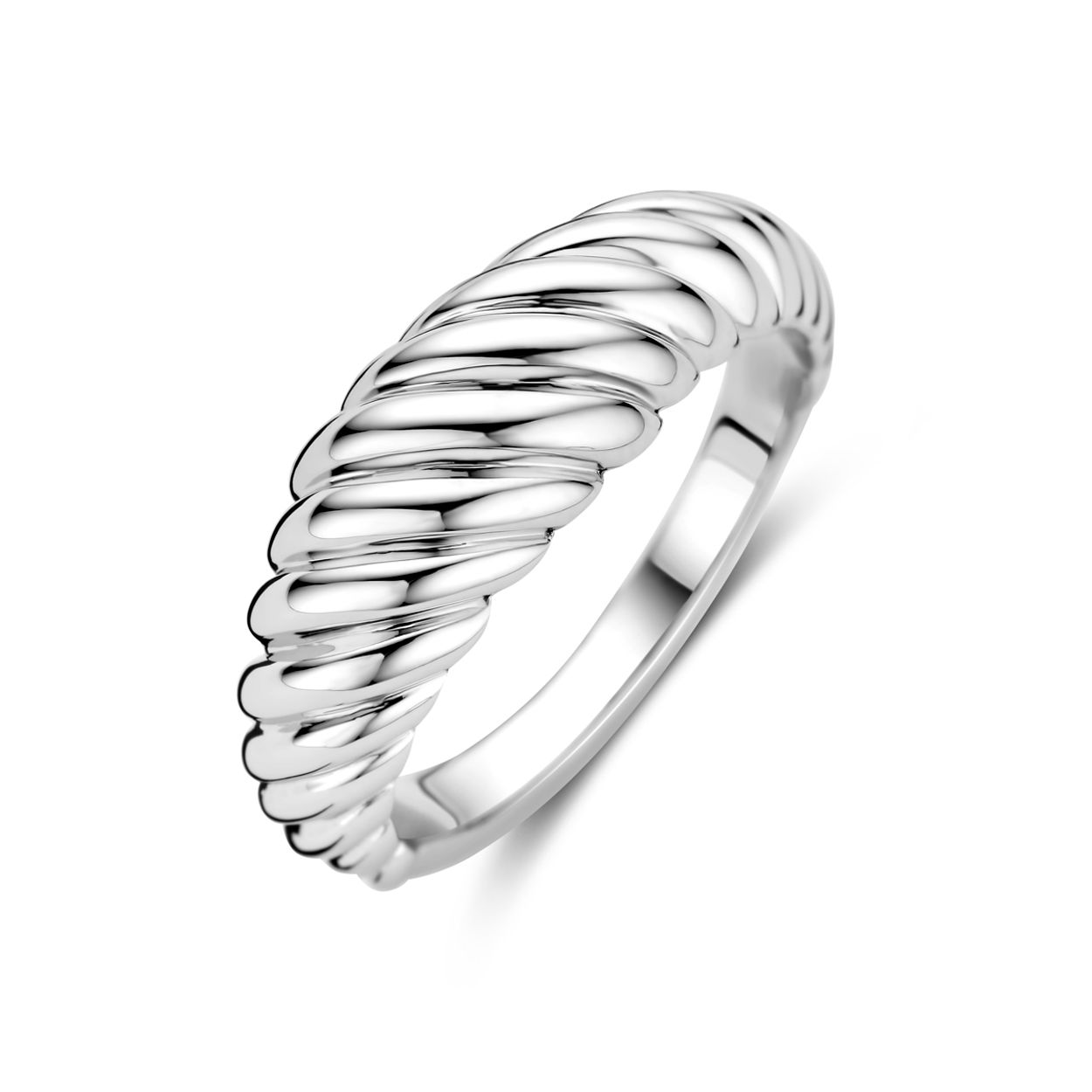 Gerhodineerd 925 zilveren ring met een breedte van 7.5mm.