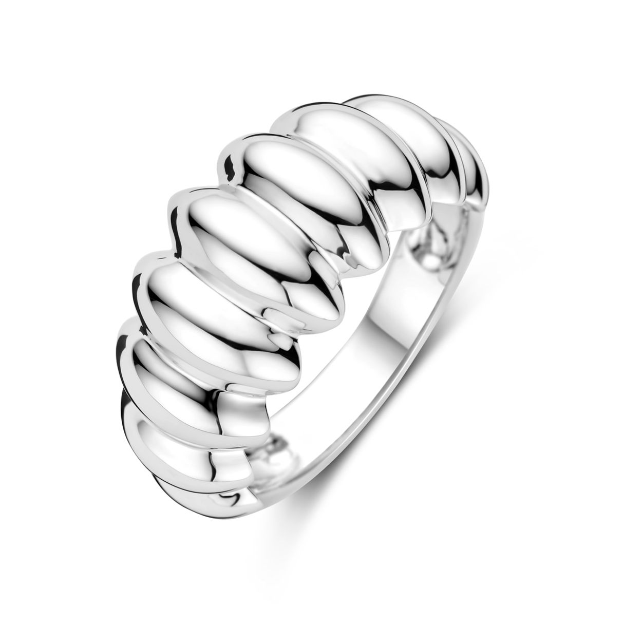 Gerhodineerd 925 zilveren ring met een breedte van 11mm.