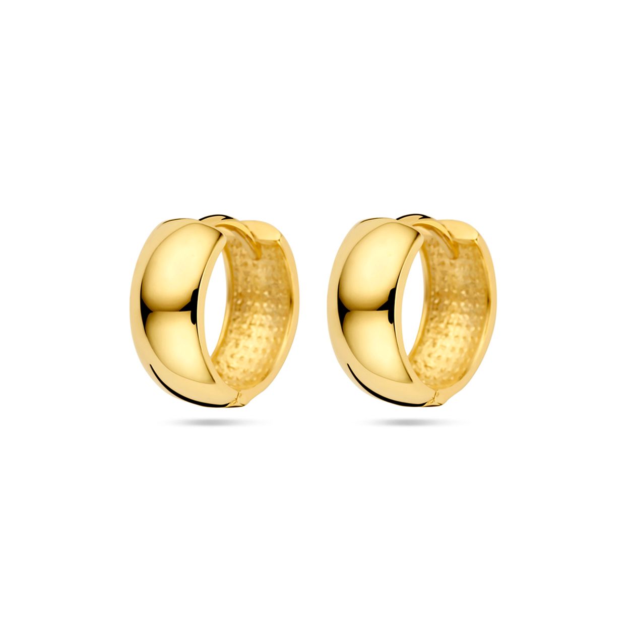 14 karaat Geelgouden klapoorringen met een afmeting van 13x5.5mm.