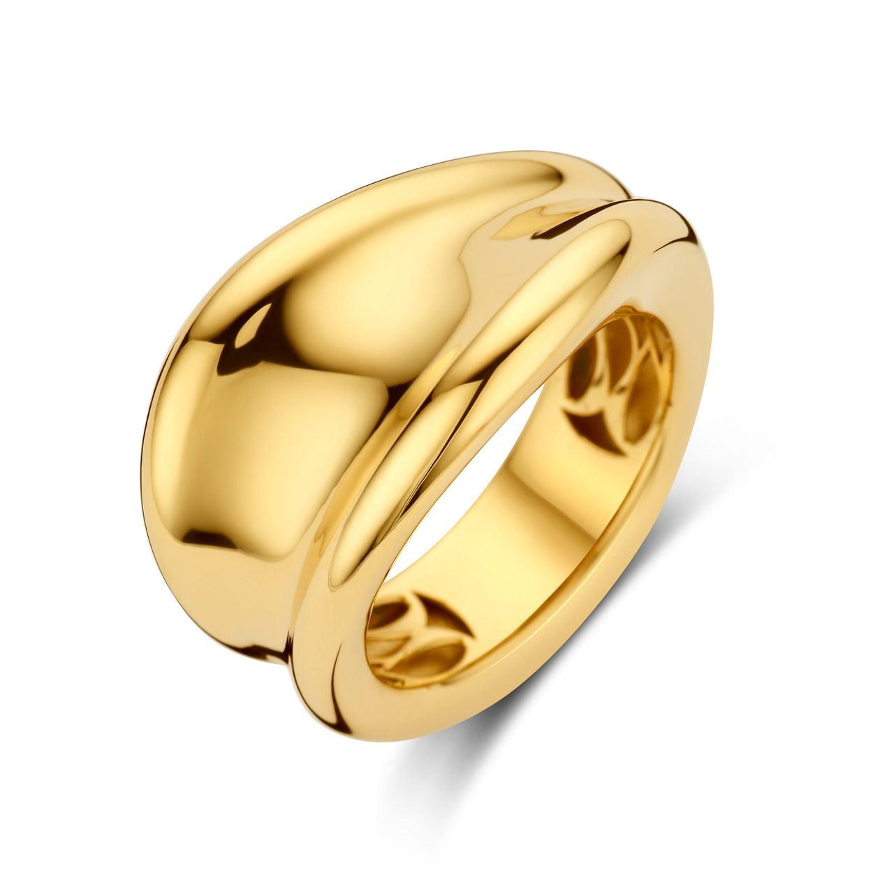 14k Geelgouden ring met een breedte van ..mm.