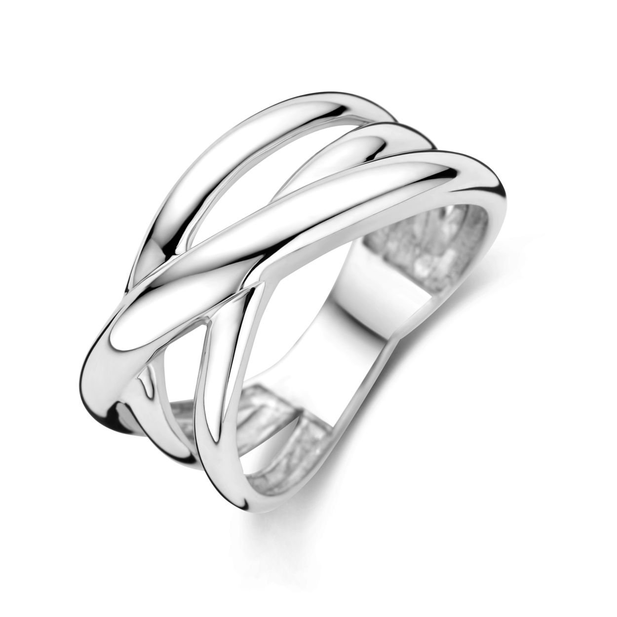 Gerhodineerd 925 zilveren ring met een breedte van 9.5mm.