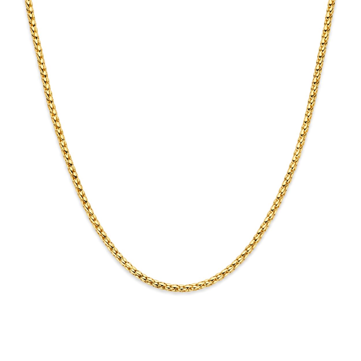 14k Geelgouden collier met een draaglengte van 45cm.