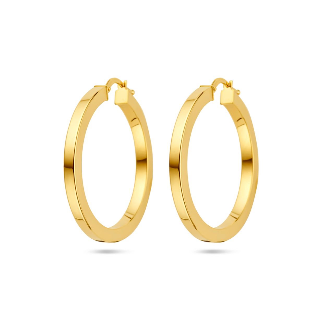 Oorringen zijn gemaakt van 14 karaat en hebben een elegante uitstraling. De oorringen zijn geschikt voor dagelijks gebruik en speciale gelegenheden. Draag ze alleen voor een minimalistische look of combineer ze met andere oorbellen voor een meer opvallende stijl. De oorringen zijn lichtgewicht en comfortabel om de hele dag te dragen. Maak je look compleet met deze prachtige oorringen!