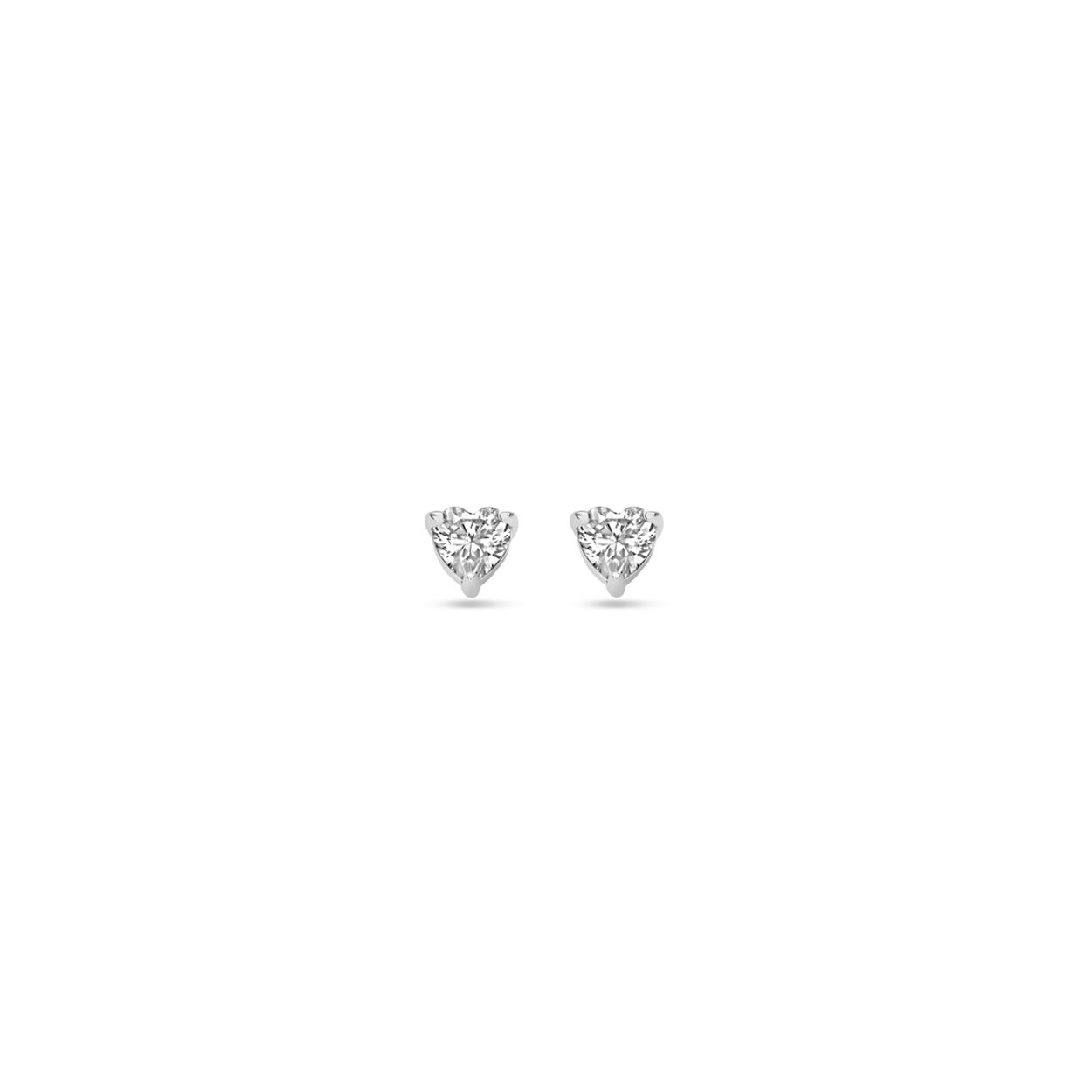 Gerhodineerd 925 zilveren oorknoppen uitgevoerd met zirkonia. De oorknoppen hebben een diameter van 3.5mm.