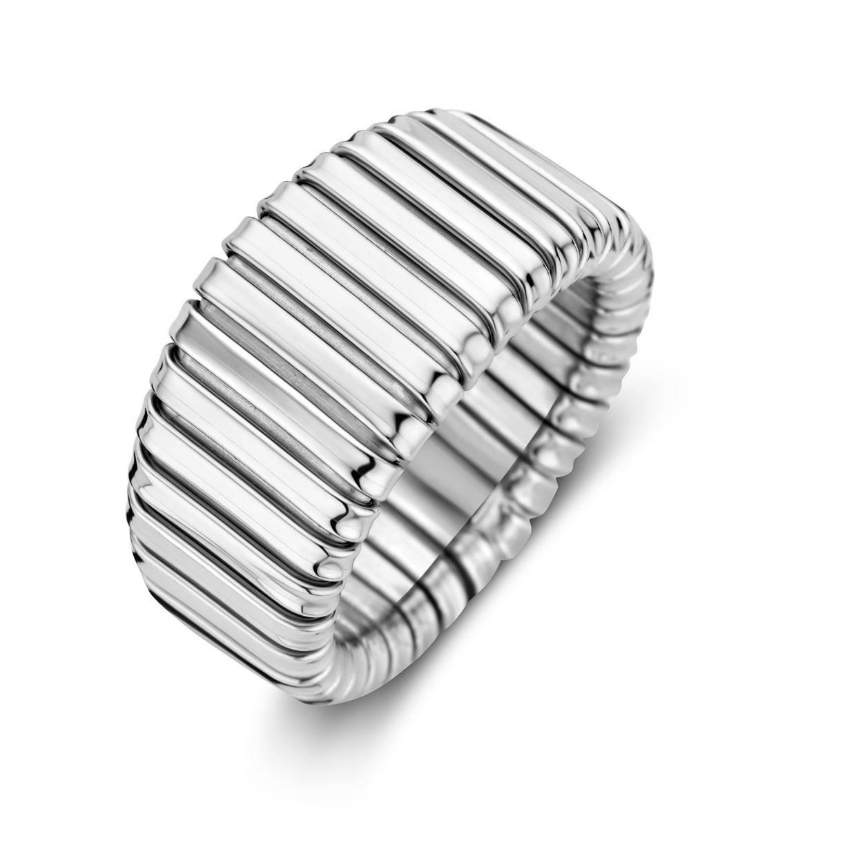 Gerhodineerd 925 zilveren ring met een breedte van 13mm.