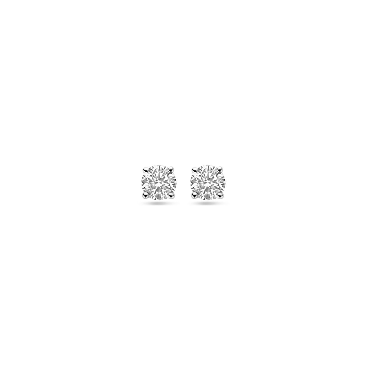 14k Witgouden oorknoppen uitgevoerd met lab grown diamant. De oorknoppen hebben een diameter van 4mm. Het totale diamantgewicht is 0.5ct.
