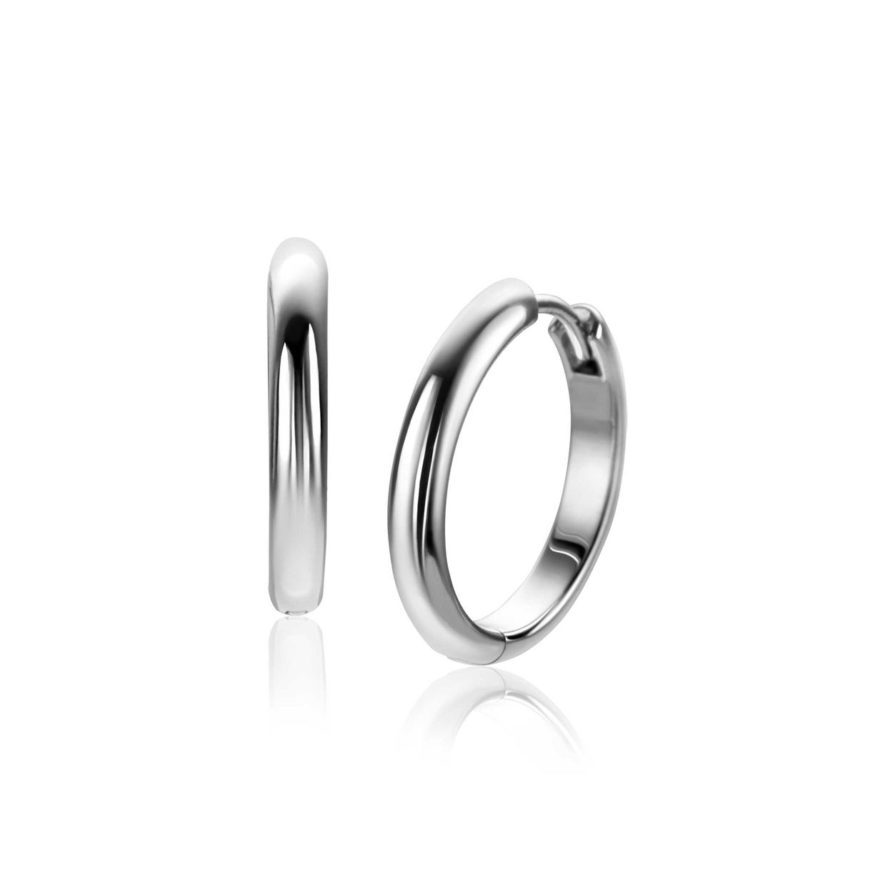 20x3mm ZINZI zilveren gladde oorringen met ronde buis met luxe klapsluiting ZIO2602