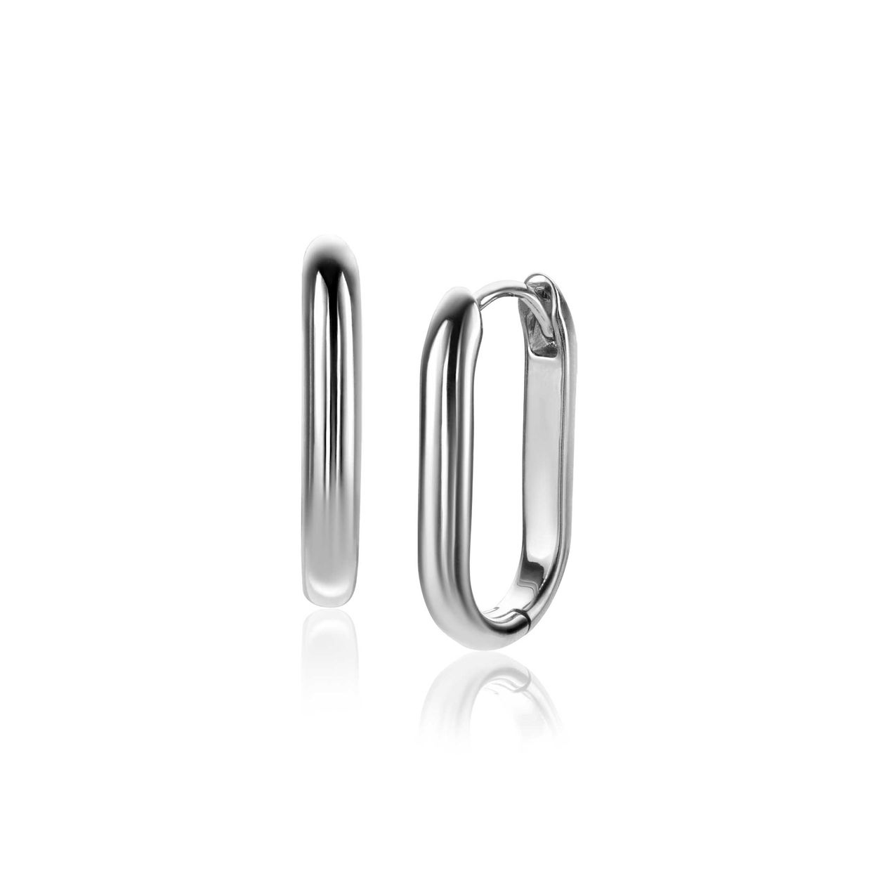 20x3mm ZINZI zilveren oorringen in ovale vorm met ronde buis breed ZIO2605