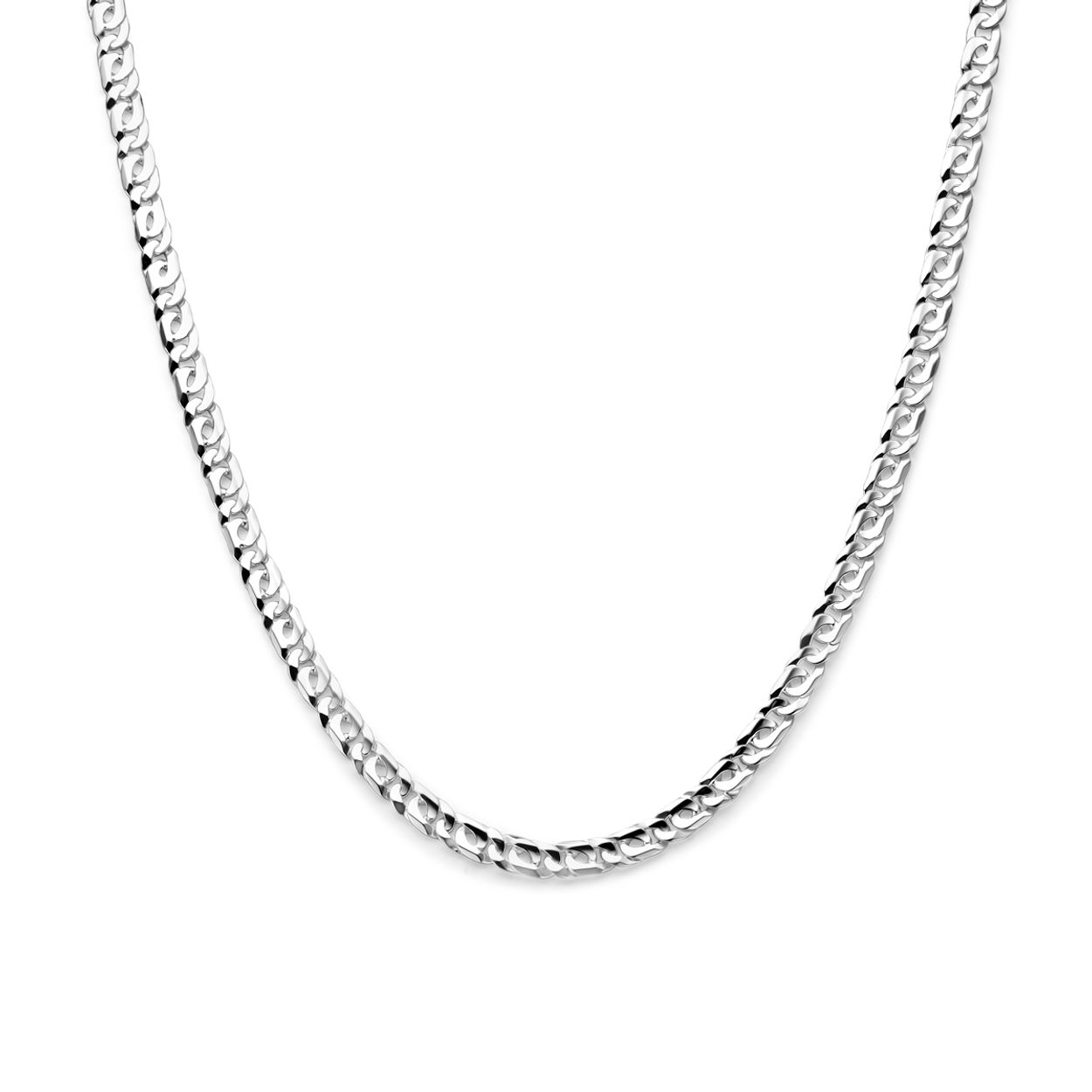 925 Zilveren collier met een draaglengte van 50cm en een schakelbreedte van 6.5mm. Uitgevoerd met karabijnsluiting.