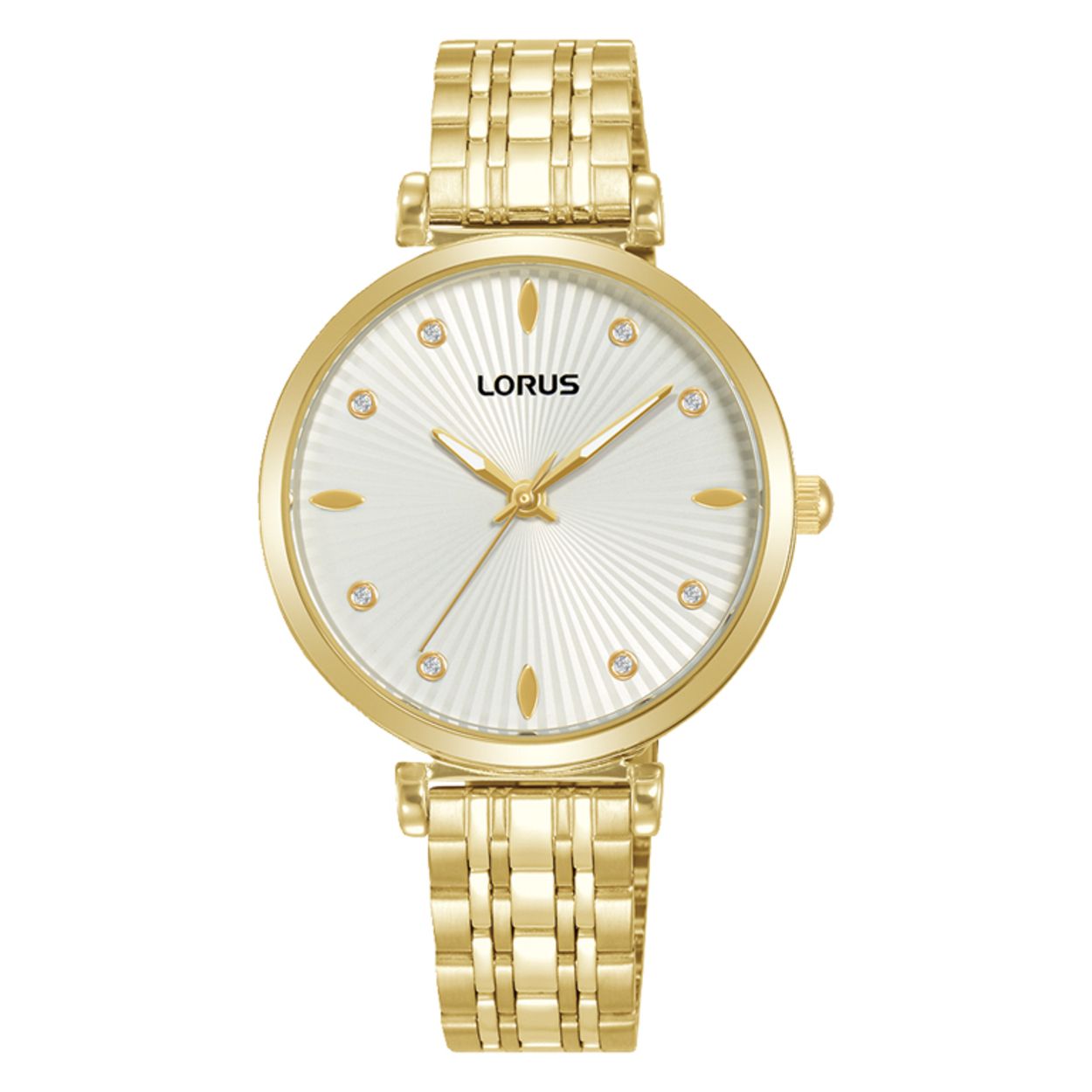 Dit is een dameshorloge van het merk Lorus. Het is een analoog horloge gemaakt van staal. De diameter van de kast is 32 mm en de kast is 8 mm dik.
De verdere specificaties van het horloge zijn als volgt:
Kastvorm: rond
Kastkleur: goudkleurig
Kastmateriaal: staal
Bandbreedte: 12 mm
Bandlengte: 232 mm
Sluiting: vouwsluiting met drukker
Wijzerplaatkleur: wit
Glassoort: hardlex mineraal glas
Waterdichtheid: 5 ATM
Techniek: quartz