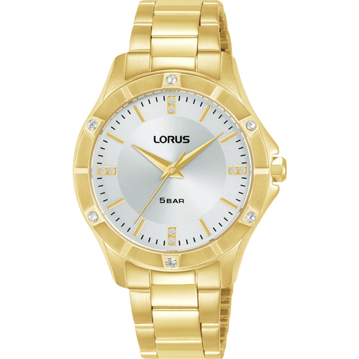 Dit is een dameshorloge van het merk Lorus. Het is een analoog horloge gemaakt van staal. De diameter van de kast is 34 mm en de kast is 7.85 mm dik.
De verdere specificaties van het horloge zijn als volgt:
Kastvorm: rond
Kastkleur: goudkleurig
Kastmateriaal: staal
Bandbreedte: 15 mm
Bandlengte: 239 mm
Sluiting: vouwsluiting met drukker
Wijzerplaatkleur: wit
Glassoort: hardlex mineraal glas
Waterdichtheid: 5 ATM
Techniek: quartz