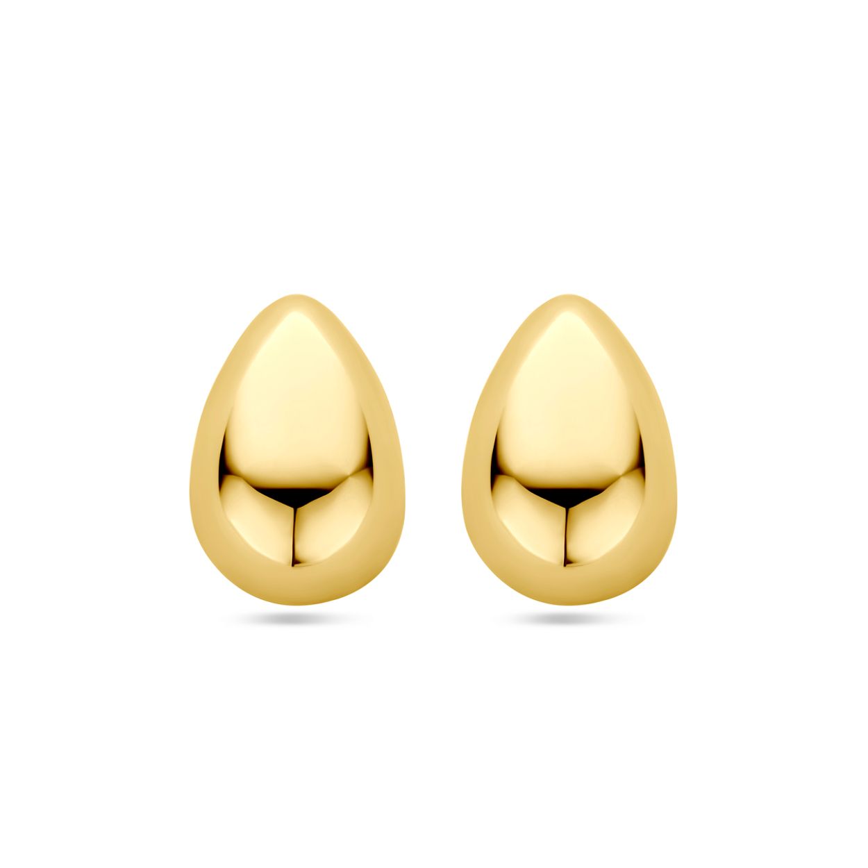 14k Geelgouden oorknoppen uitgevoerd in de vorm van een druppel. De oorknoppen hebben een afmeting van 14x9mm.