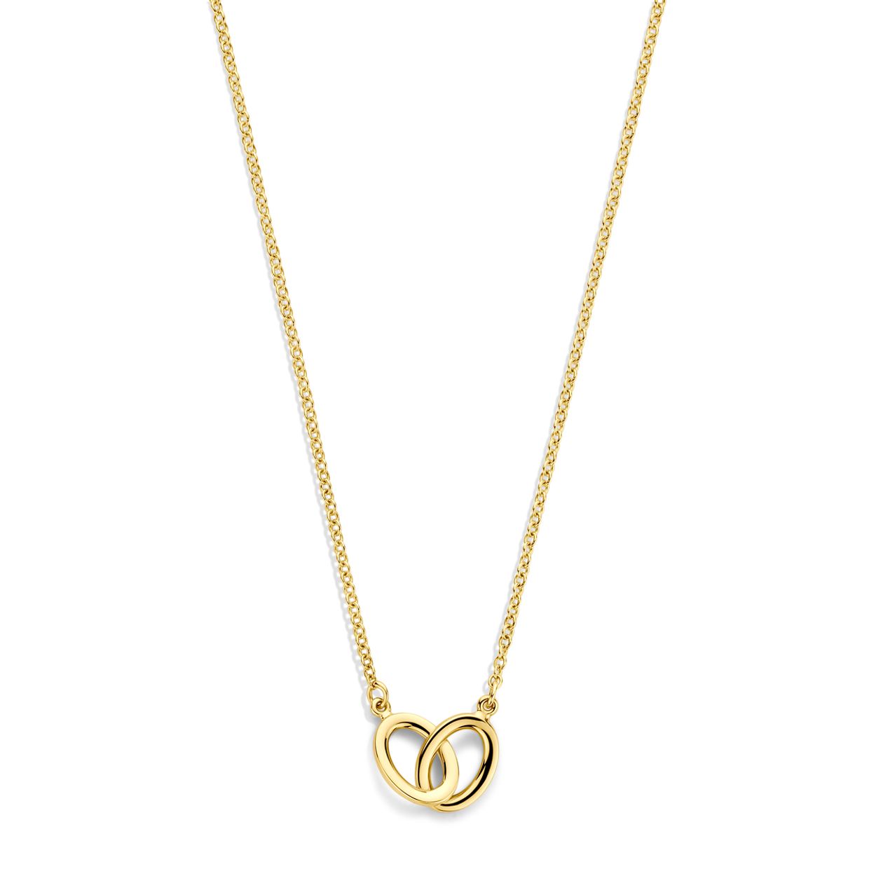 14k Geelgouden collier uitgevoerd met ovaaltjes. Het collier heeft een schakelbreedte van 1.7mm en een draaglengte van 45cm.