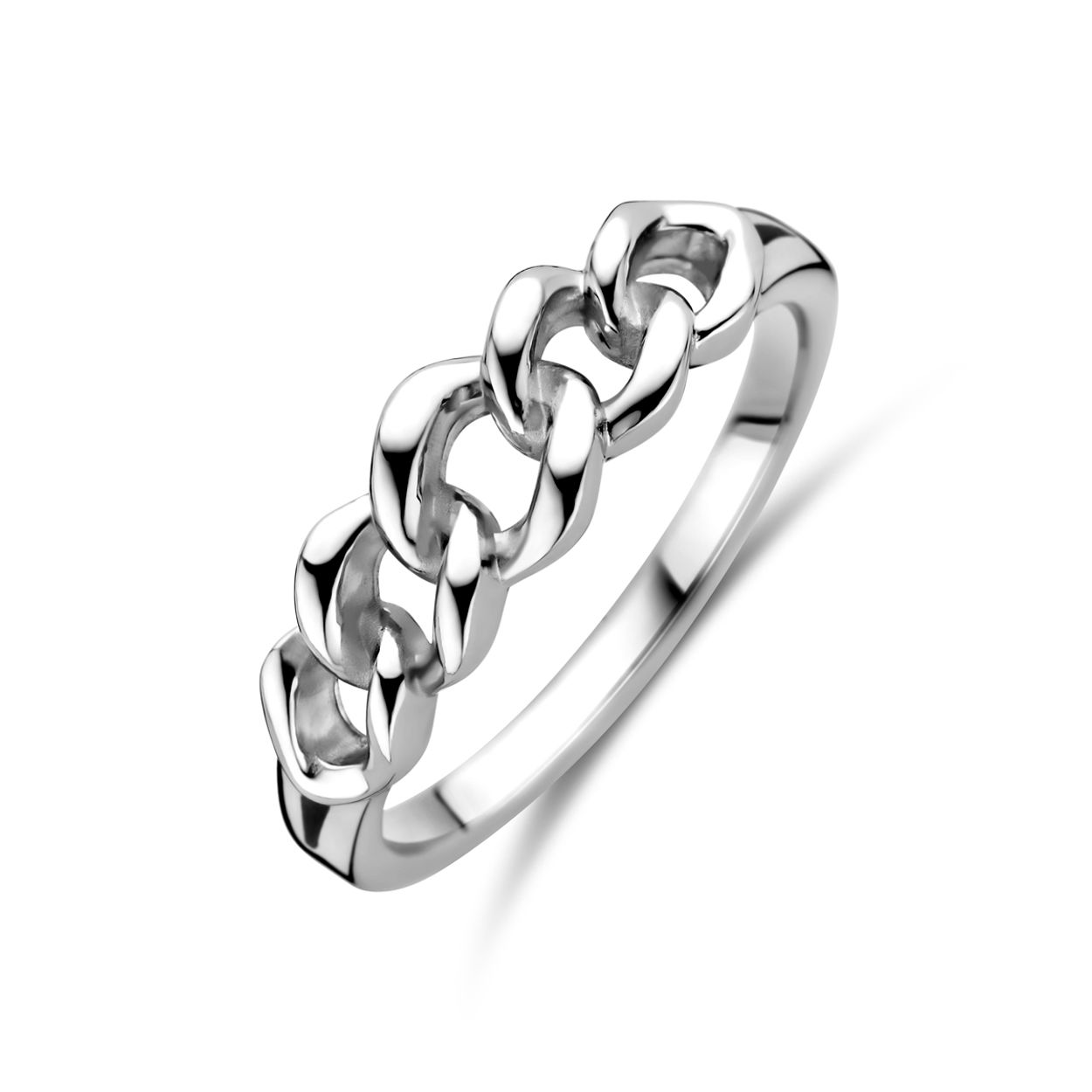Gerhodineerd 925 zilveren ring met een breedte van 6mm.