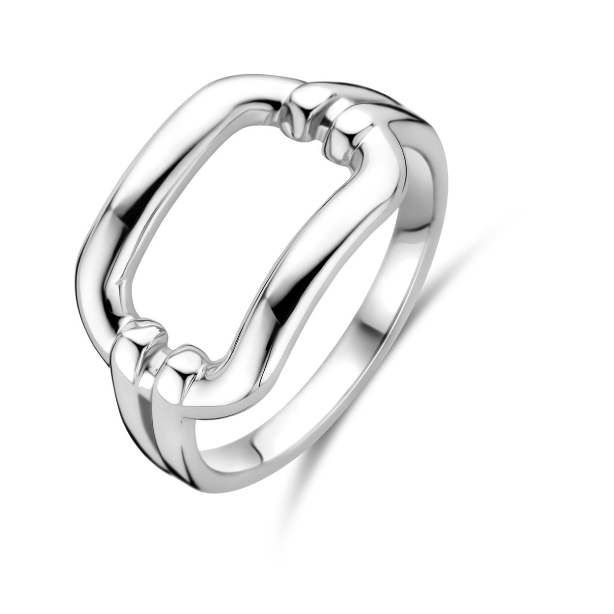 Gerhodineerd 925 zilveren ring met een breedte van 11.5mm.