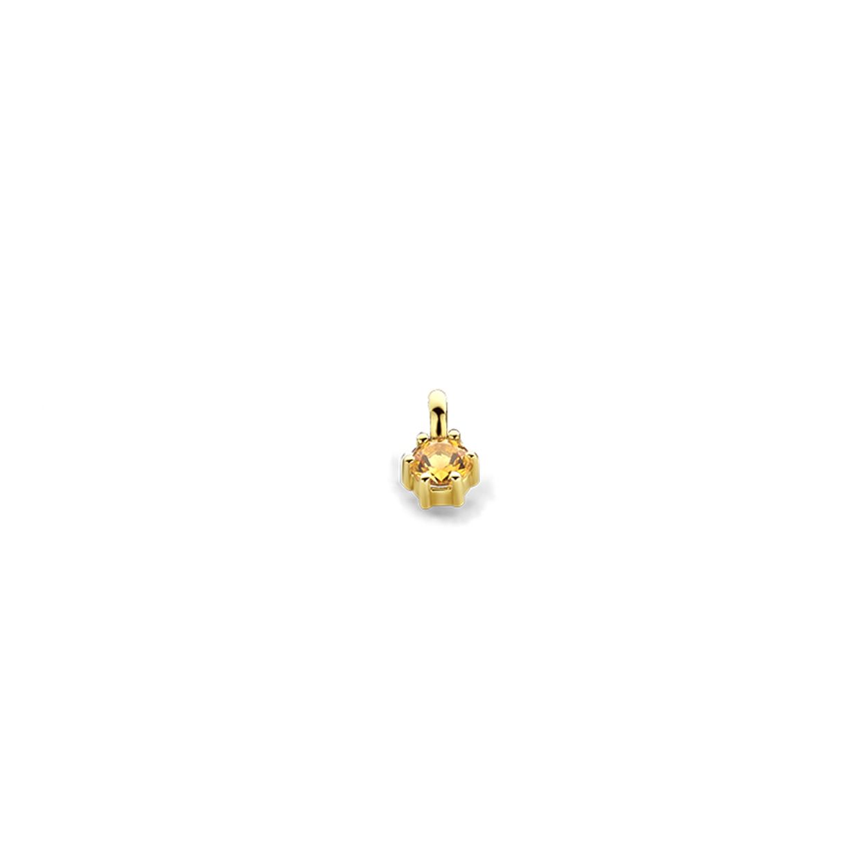 14k Geelgouden hanger met een geboortesteen. De hanger heeft een afmeting van 8.5x5mm.