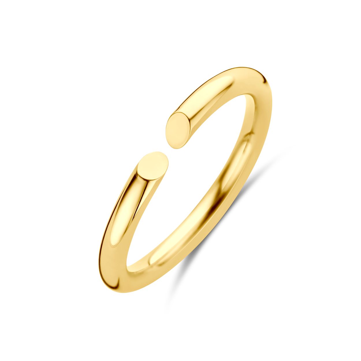 14k Geelgouden ring met een breedte van 2.5mm.