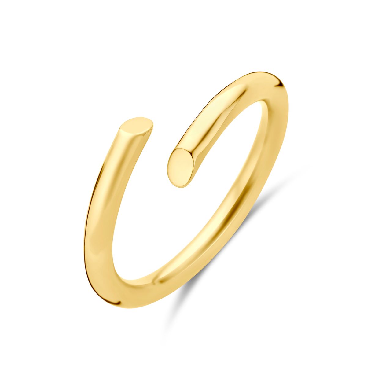 14k Geelgouden ring met een breedte van 7mm.
