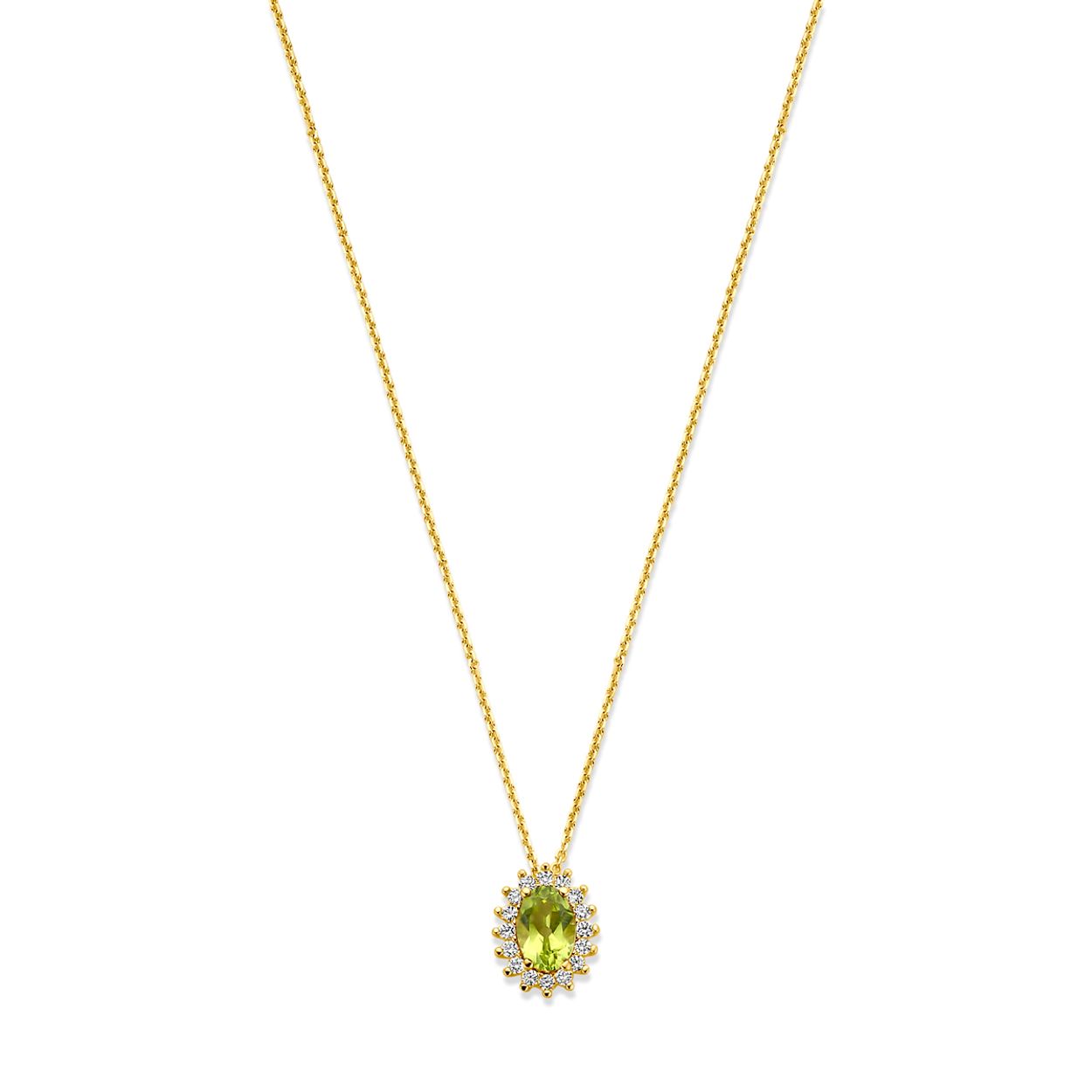 Collier peridot en zirkonia 40 - 42 - 44 cm