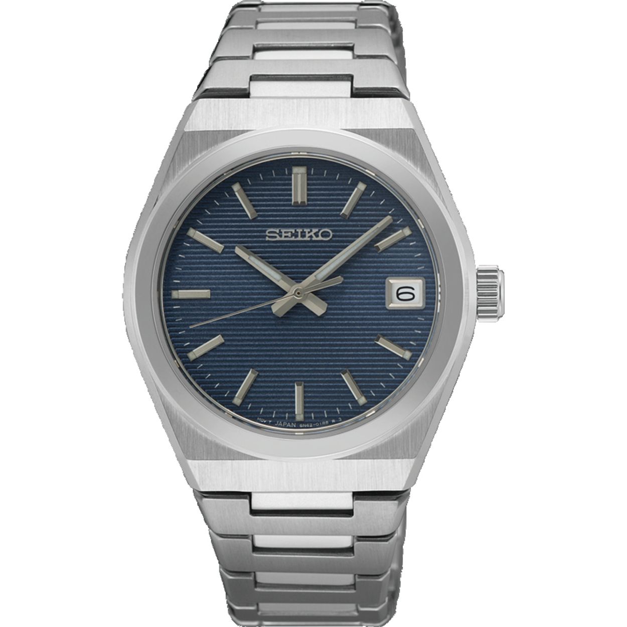 Dit is een dameshorloge van het merk Seiko. Het is een analoog horloge gemaakt van staal. De diameter van de kast is 34 mm en de kast is 8.2 mm dik.
De verdere specificaties van het horloge zijn als volgt:
Kastvorm: rond
Kastkleur: zilverkleurig
Kastmateriaal: staal
Bandbreedte: 16 mm
Bandlengte: 224 mm
Sluiting: vouwsluiting met drukker
Wijzerplaatkleur: blauw
Glassoort: saffier glas
Waterdichtheid: 10 ATM
Techniek: quartz