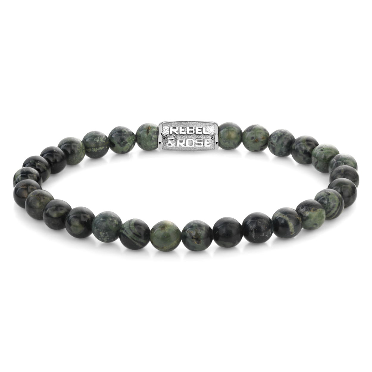 Armband van het merk Rebel & Rose. De armband heeft een hoogwaardige elastische stretch koord, met 6mm van Rhyolite.
