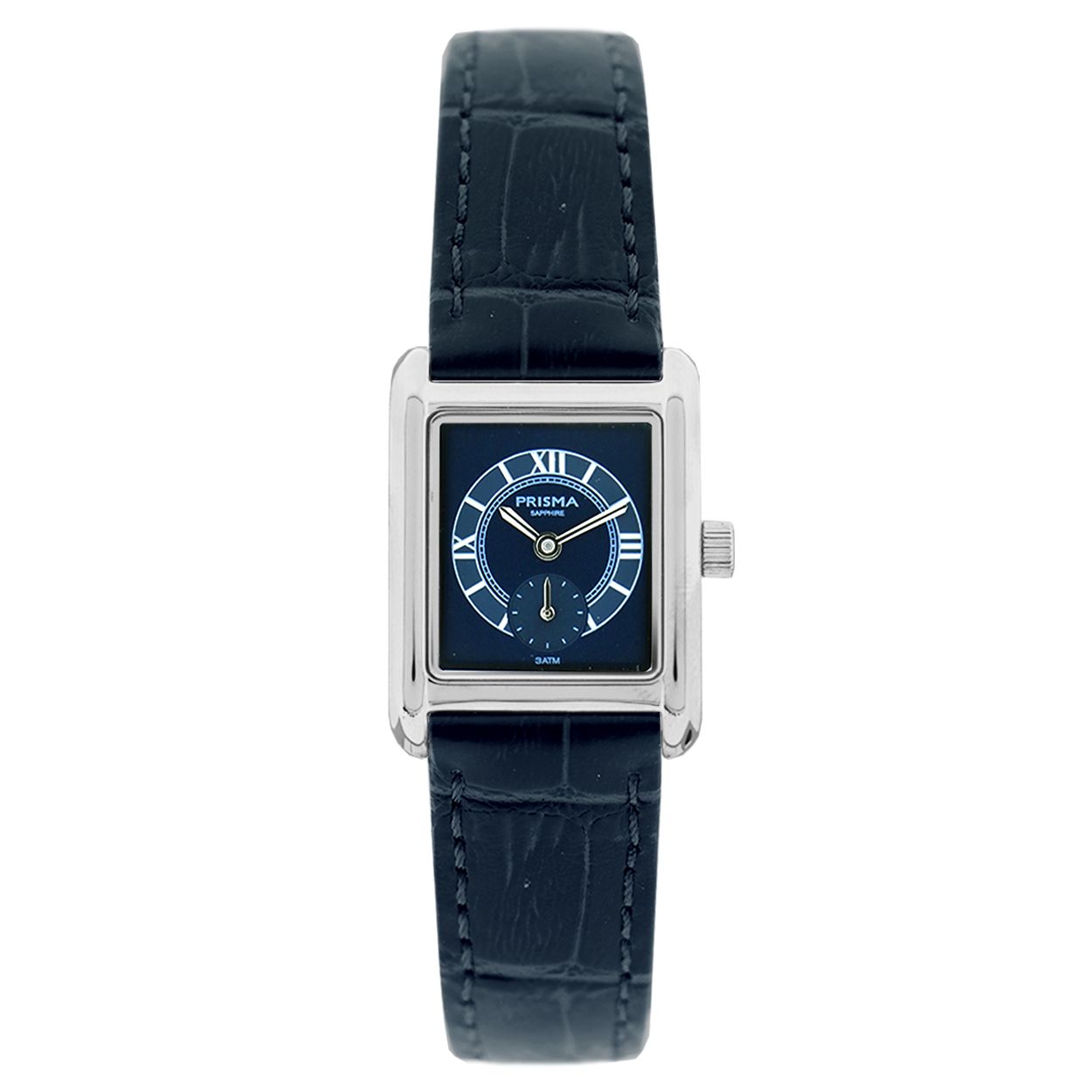 Prisma horloge P2615 Amazone lederenblauwe band en saffier glas

Algemeen
Geslacht: dames
Model: P2615

Voordelen
- Zeer confortabele echte lederen band 
- blauwe wijzerplaat witte index en romeinse cijfers en aparte sekonde wijzer
- Zwitsers quarts uurwerk
- glas is krasvast
- spat waterdicht: handenwassen, regen
- maat kast 21.5 / 29mm (breedte) 6.3mm (dikte)

