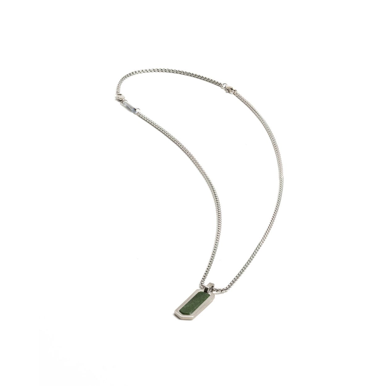 Roma Silver Green halsketting van het merk Gemini.
De lengte is 45+10 cm.