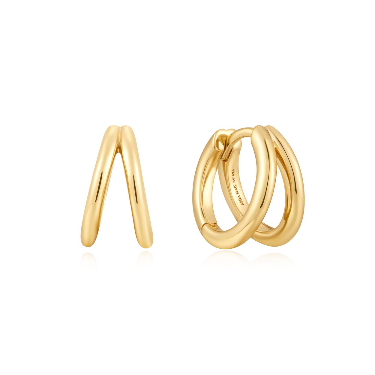 Omarm hedendaagse elegantie met onze dubbele lusoorringen in 14kt verguld sterlingzilver. Draag het paar alleen of gestapeld met andere studs, hoops en ear cuffs, je zult zeker een stijlstatement maken.

HET MERK
Geïnspireerd door de laatste fashion trends is Ania Haie het toonaangevende sieradenmerk voor hoogkwalitatieve maar ook betaalbare zilveren sieraden, zonder op de kwaliteit in te leveren. Iedere collectie is gebaseerd op de laatste catwalktrends, waardoor Ania Haie snel tot hét sieradenmerk voor stijlbewuste consumenten is verkozen. Elk sieraad wordt ontworpen om te combineren met andere sieraden waardoor je je eigen look kunt creëren. Maar ook zijn Ania Haie sieraden opvallend genoeg om op zichzelf te dragen.

SPECIFICATIES
- Ania Haie
- Oorbellen
- Lengte 8,5mm
- 925 zilver met gold/ rhodium plating
- AH E059-14G