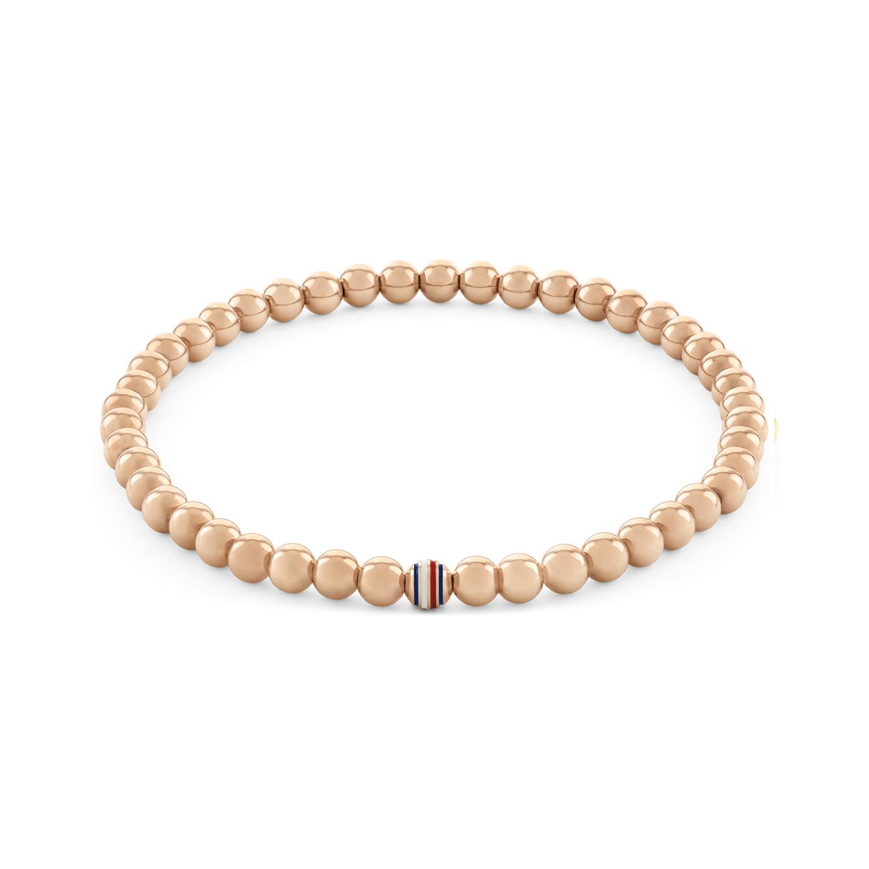 Tommy Hilfiger Jewels TJ2780939 Armband Dames Staal 16,5cm
Deze armband van Tommy Hilfiger uit de jewelry serie METAL BEADS met nr: TJ2780939is een opvallend model. De dames armband is van elastiek met daarop rosékleurige stalen balletjes van 4mm geregen. Op 1 van de balletjes zit  het gekleurde Tommy logo. De armband is geschikt voor een pols van ong. 16,5cm. Door het elastiek is hij rekbaar. Ook leuk te combineren met andere armbanden en sieraden van Tommy Hilfiger.

Het merk:
Tommy Hilfiger is wereldwijd één van de grootste designer lifestyle merken en is internationaal bekend om haar classic American cool stijl. De sieraden zijn voor dames en heren met een eigen stijl, die niet bang zijn om dit aan de wereld te laten zien.

Specificaties:
- Kralen armband rosékleurig
- Materiaal: Staal
- Rekbare lengte 16,5cm
- Dames sieraad