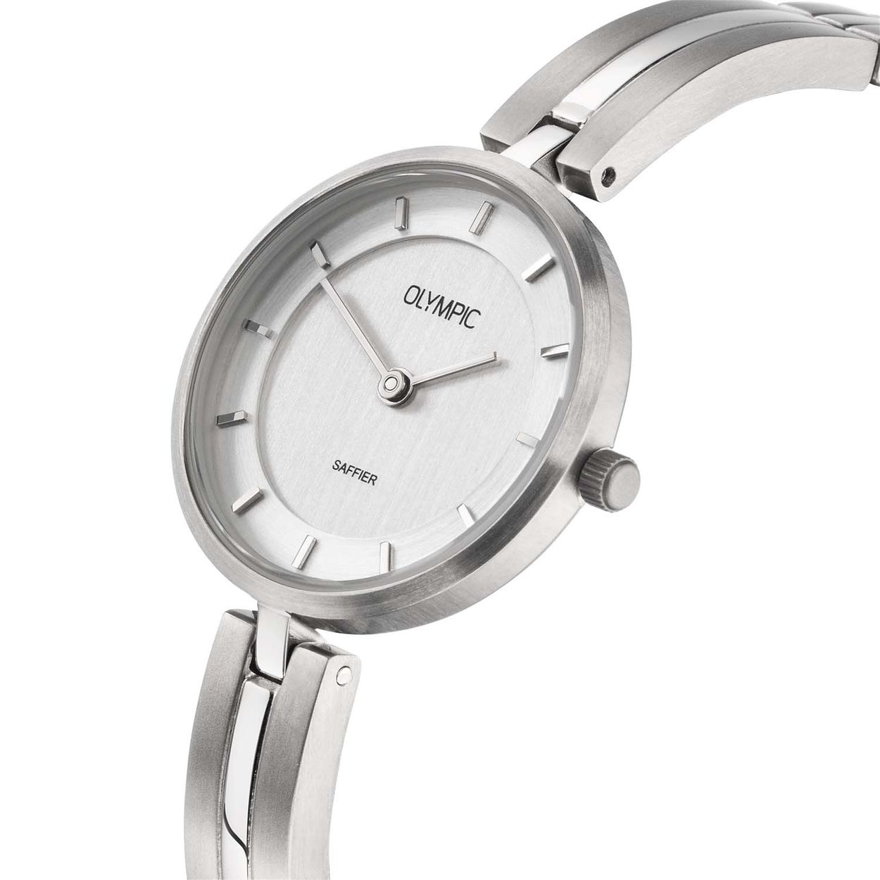 Olympic OL1DTT001 Titanium Horloge Dames 26mm 
Dit unieke Olympic horloge met artikelnummer: OL1DTT001 is een classic dameshorloge. Het horloge heeft een ronde titanium kast met een zilverkleurige bewerkte wijzerplaat met streepjes als uursaanduiding en fijne strakke wijzers. Aan de kast zit een mat glanzende zilverkleurige titanium schakelband met kliksluiting. Het horloge heeft een saffierglas, een doorsnee van 26mm en is 3ATM.

Het merk:
Een mooi horloge hoeft niet duur te zijn! Het Nederlandse horlogemerk Olympic levert stoere chronografen, slimline series, digitale uurwerken en elegante dameshorloges. De prijs-kwaliteitverhouding staat bij Olympic hoog in het vaandel met prijzen die uiteenlopen van € 34,95 tot en met € 159,00.

100% Nederlands ontwerp, waterdicht en standaard 3 jaar fabrieksgarantie.

Specificaties:
- Ronde kast Ø 26mm
- Titanium horlogekast
- Zilverkleurige wijzerplaat
- Titanium schakelband
- 3ATM 
- Standaard 3 jaar fabrieksgarantie
- Saffierglas