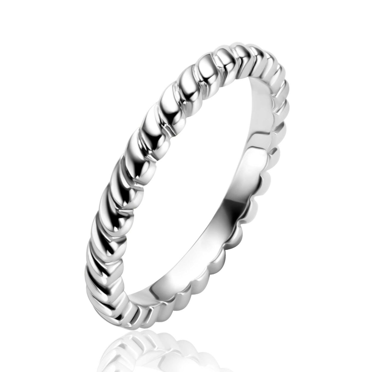 ZINZI aanschuifring zilver (2,5mm breed) met kleine druppels ZIR2688