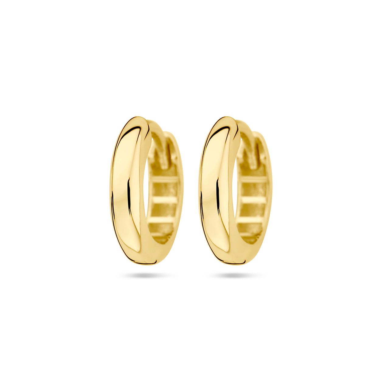 14k Geelgouden klapoorringen met een dikte van 3mm.