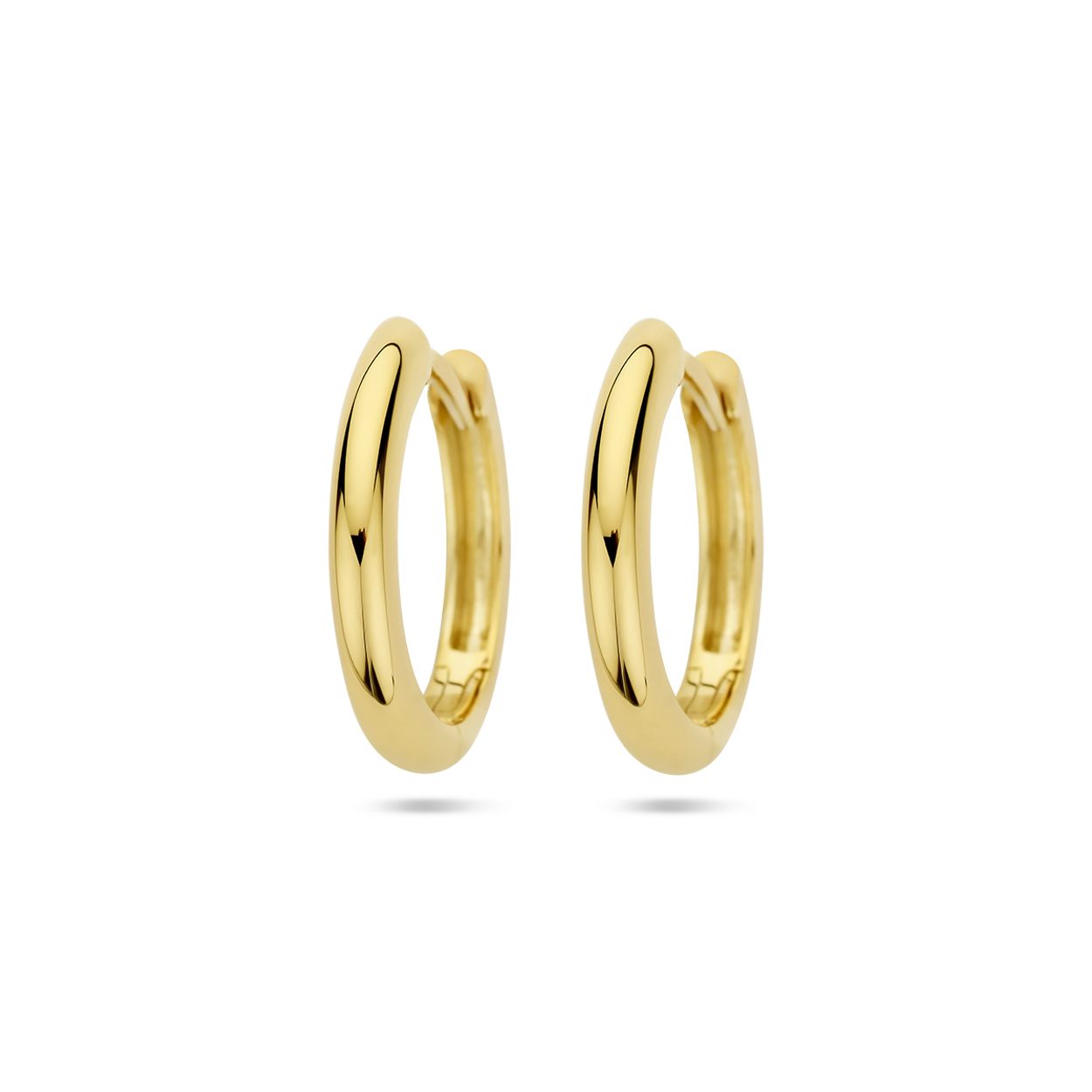 14k Geelgouden klapoorringen met een breedte van 2.5mm.
