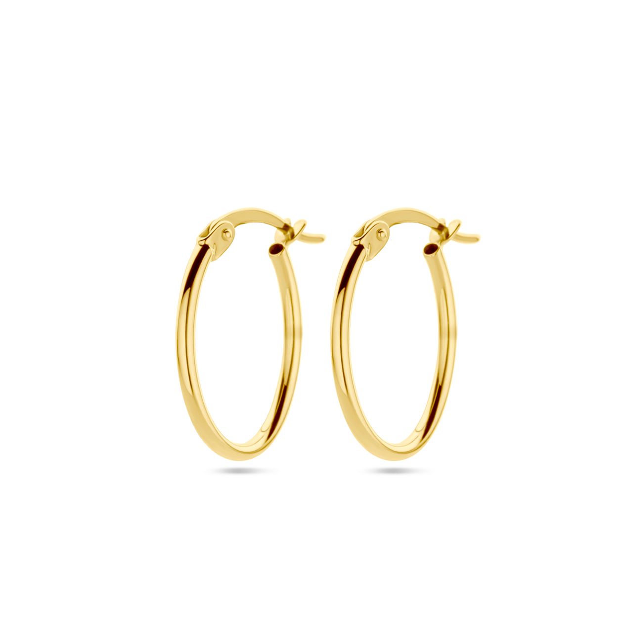 14k Geelgouden oorringen met een dikte van 1.6mm.