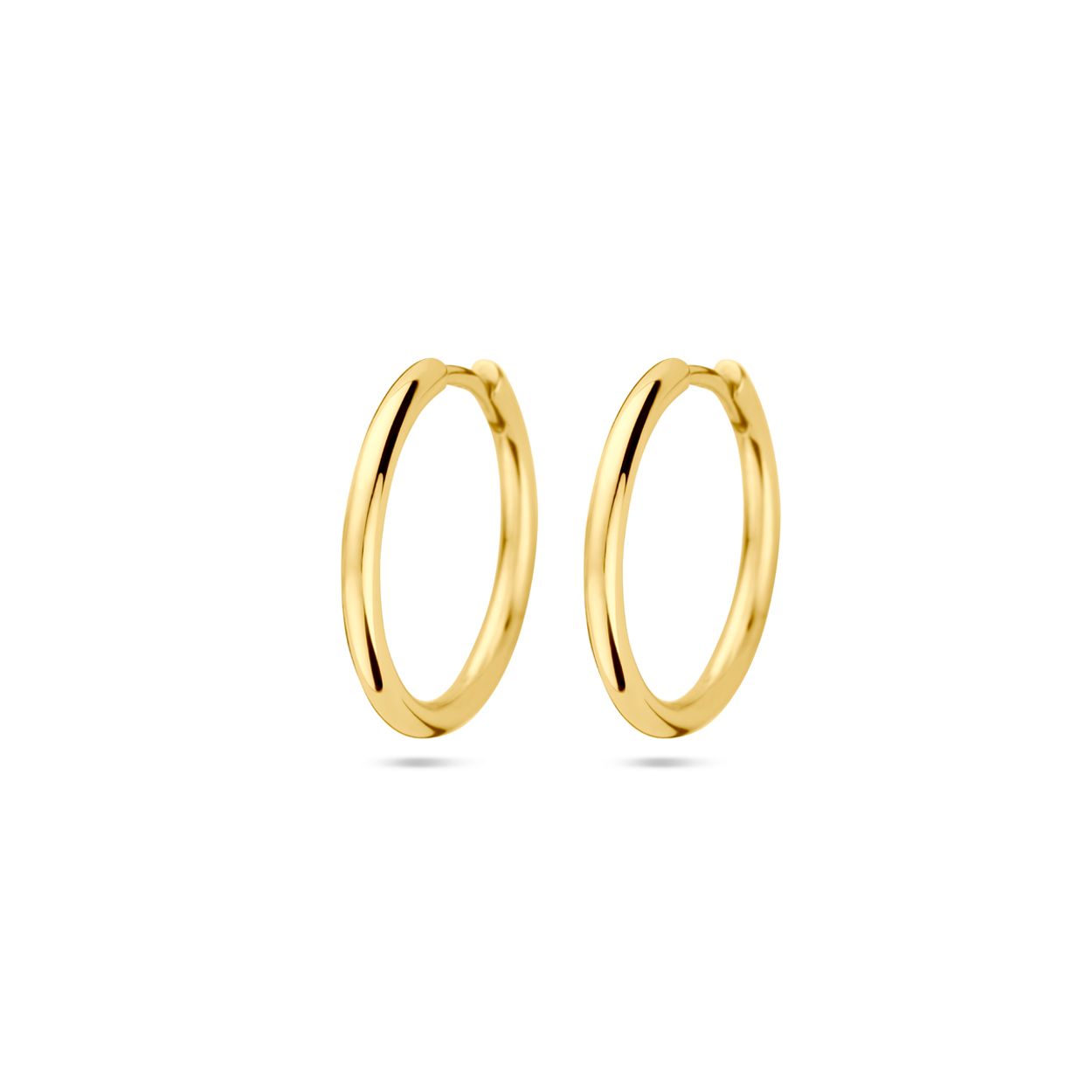 14k Geelgouden klapoorringen met een buisdikte van 1.8mm.