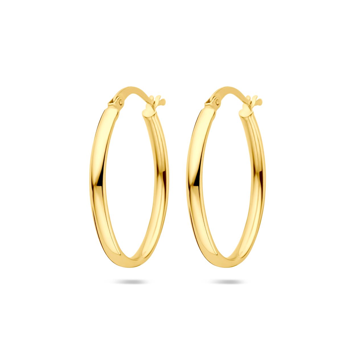 14k Geelgouden oorringen met een afmeting van 27x3mm.