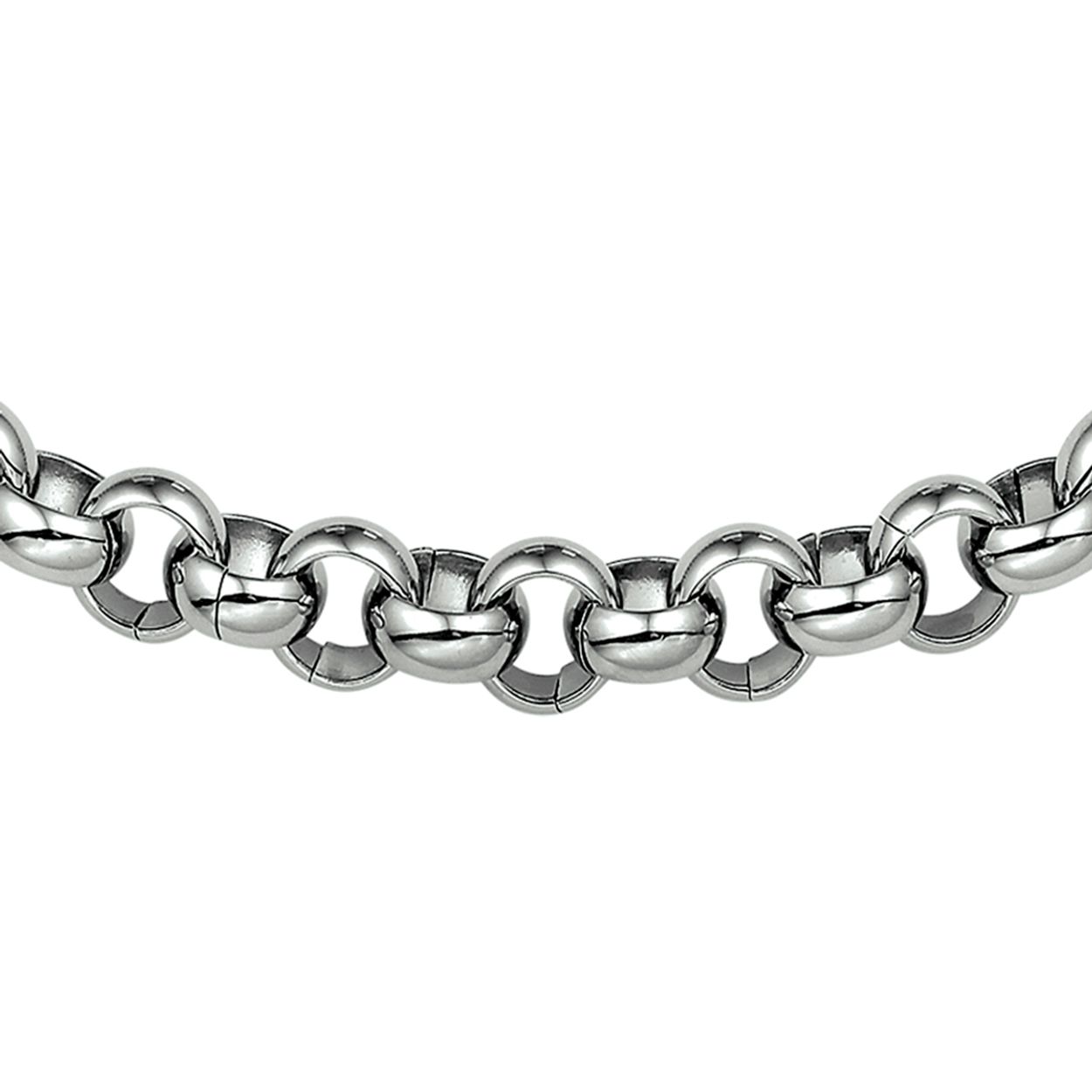 Stalen collier met jasseron schakel. De schakelbreedte is 9.0mm.