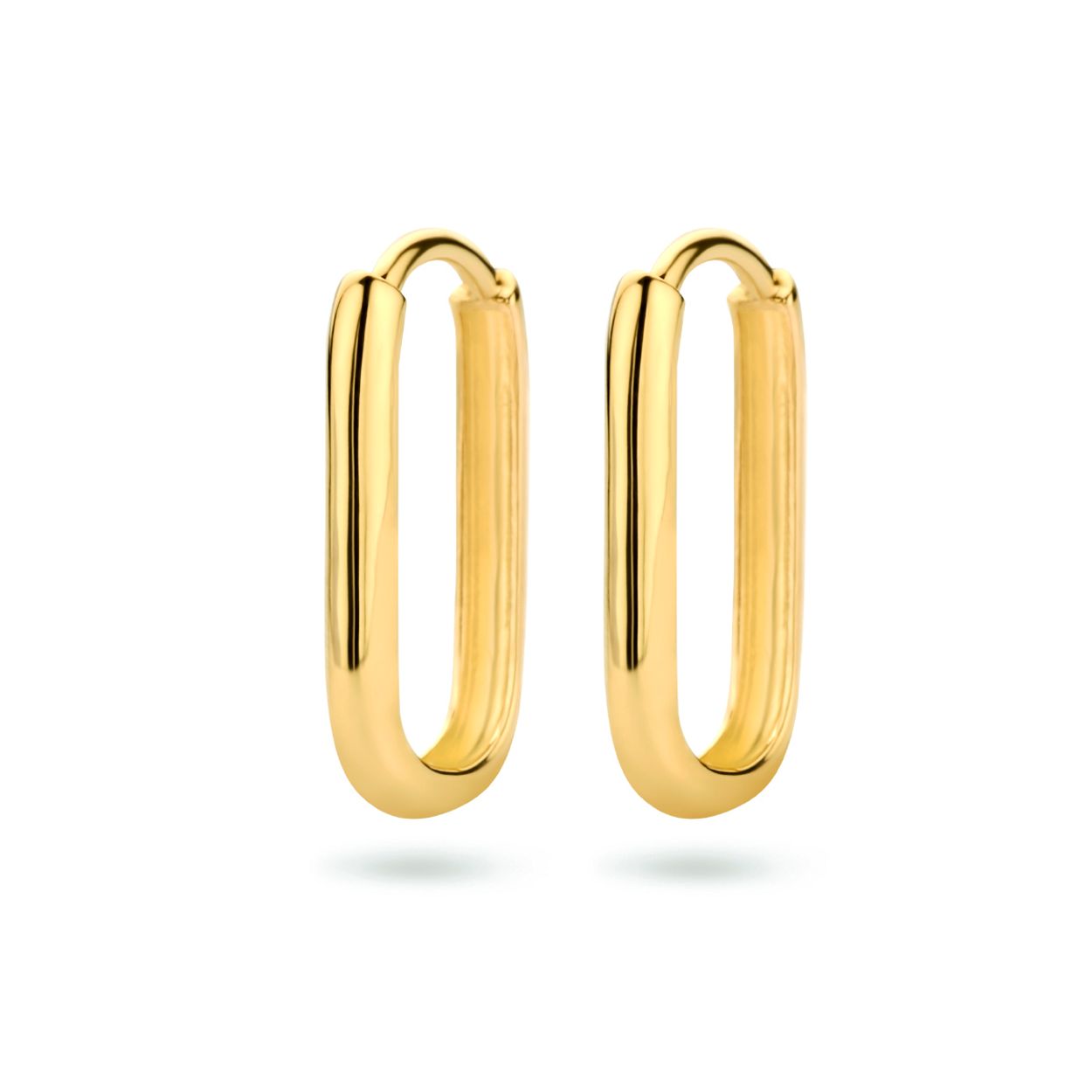 9k Geelgouden klapoorringen. De klapoorringen hebben een afmeting van 16x2mm.