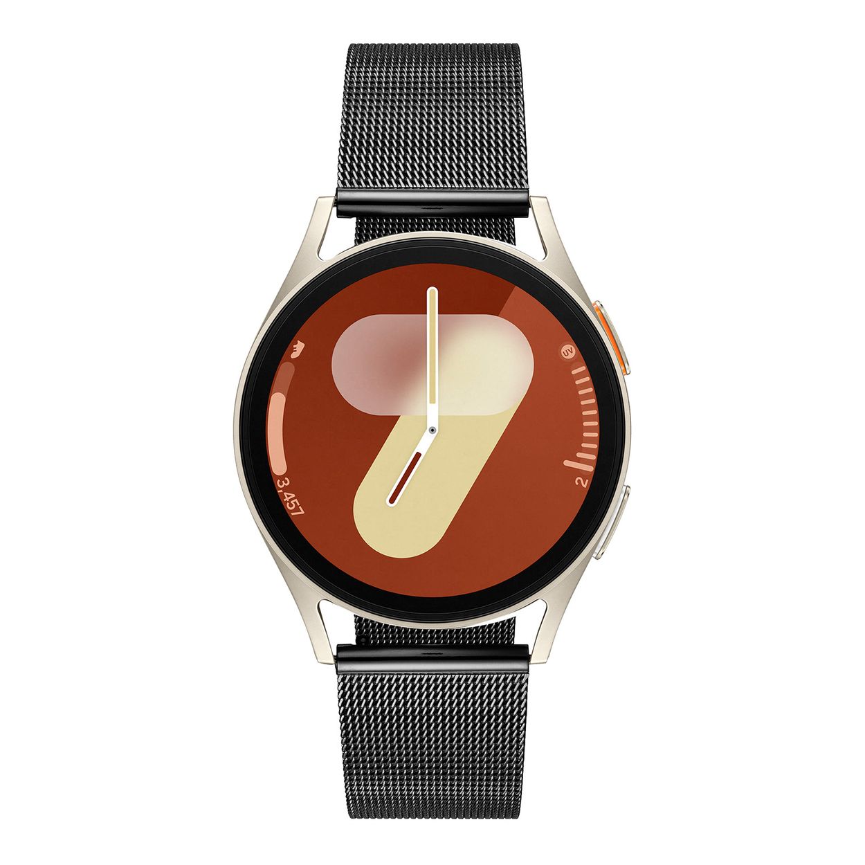 Samsung Galaxy Watch7 SA.L300CBRM Creme/Zwart Mesh 40mm 
De Galaxy Watch combineert de uitstraling van een luxe horloge met de geavanceerde functies van de SAMSUNG smartwatches. De Galaxy Watch7 is de smartwatch met Wear OS van SAMSUNG en heeft genoeg power voor de hele dag dankzij de 3nm-processor. Navigeer nauwkeurig met Dual-Frequency GPS. Houd je hartslag, work-outs en slaap bij met de geavanceerde BioActive Sensor. Galaxy AI gebruikt deze gegevens om waardevolle inzichten over je gezondheid te geven en je welzijn te verbeteren met Energy Score en Wellness Tips. De Galaxy Watch is niet alleen zeer stijlvol, maar ook gebruiksvriendelijk. Nooit meer verdwaald dankzij onze nauwkeurigste gps ooit op een Galaxy Watch. De Galaxy Watch is stof- en spatwaterdicht en 5 ATM gecertificeerd. De extra features, zoals het kompas, hartritme sensor, cycles meter, slaapmeter en nog heel veel meer maken de Galaxy Watch7 nog completer.

De Galaxy Watch heeft een Always On-display, waardoor je geen knop in te drukken om de tijd weer te geven. Het AMOLED-display kan ingesteld worden op een continue tijdsweergave, zodat dag en nacht te zien is hoe laat het is.

Highlights:
- Geschikt voor Android  
- De Galaxy Watch7 heeft een IP68-certificering. Het horloge is 5 ATM
- Dankzij de ingebouwde speaker en microfoon, kan er ook gebeld worden met het horloge
- Ontvang alle berichten van je telefoon op je horloge en reageer direct met quick reply’s
- Herkent meer dan 90 verschillende activiteiten
- Door de verschillende meters en tellers is het mogelijk om onder andere de hartslag, stappen, snelheid, slaap, luchtdruk, stress, hoogte- en diepte te meten
- D.m.v. de ingebouwde GPS, is het mogelijk om offline te navigeren (zonder dat de telefoon in de buurt is)
- Luister zonder smartphone naar muziek met Spotify premium
- Contactloos betalen met de LTE modellen
- Virtueel voice assistent