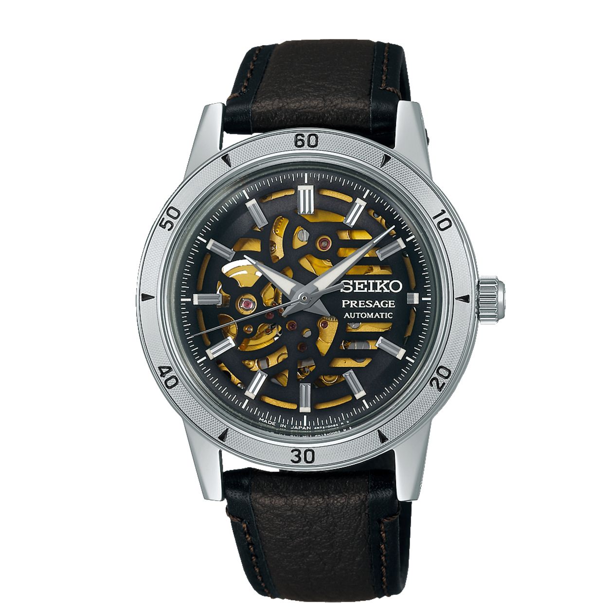 Dit is een herenhorloge van het merk Seiko. Het is een analoog horloge gemaakt van staal. De diameter van de kast is 39.5 mm en de kast is 12 mm dik.
De verdere specificaties van het horloge zijn als volgt:
Kastvorm: rond
Kastkleur: zilverkleurig
Kastmateriaal: staal
Bandbreedte: 20 mm
Bandlengte: 259.5 mm
Sluiting: gesp
Wijzerplaatkleur: overig
Glassoort: hardlex mineraal glas
Waterdichtheid: 5 ATM
Techniek: automaat