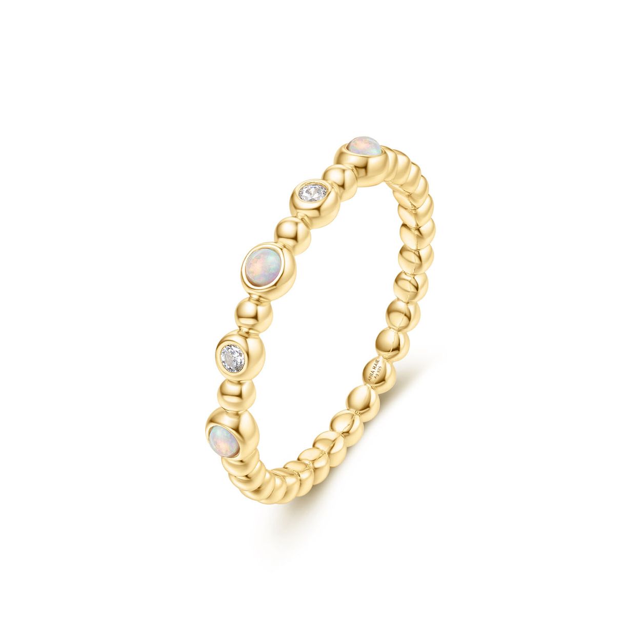 Deze ring is perfect voor ontspannen dagen en bestaat uit meerdere ronde kralen met opalen en zirkonia's in bolle zetkastjes, die een dromerige en romantische sfeer toevoegen aan elke outfit. Mix en match hem met andere sieraden voor een persoonlijke look.

HET MERK
Geïnspireerd door de laatste fashion trends is Ania Haie het toonaangevende sieradenmerk voor hoogkwalitatieve maar ook betaalbare zilveren sieraden, zonder op de kwaliteit in te leveren. Iedere collectie is gebaseerd op de laatste catwalktrends, waardoor Ania Haie snel tot hét sieradenmerk voor stijlbewuste consumenten is verkozen. Elk sieraad wordt ontworpen om te combineren met andere sieraden waardoor je je eigen look kunt creëren. Maar ook zijn Ania Haie sieraden opvallend genoeg om op zichzelf te dragen. 

SPECIFICATIES
- Ania Haie
- Ring
- 925 zilver met gold plating
- Maat 56
- AH R064-05G