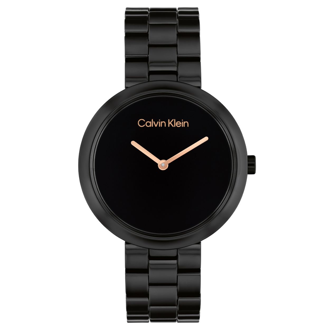 Calvin Klein CK25100075 Dames Ceramic Horloge 34mm 
Dit Calvin Klein dameshorloge met nr CK25100075 is een chique ontwerp. De stijlvolle zwarte keramiek kast heeft een brede gladde bezel en een zwarte wijzerplaat met enkel goudkleurige wijzers en de merknaam. Strak aan de ronde kast zit een zwarte keramieke schakelband met een druksluiting. Het opvallende dameshorloge heeft een mineraalglas, een doorsnee van 34mm en is 3ATM.

OVER CALVIN KLEIN
Calvin Klein is een wereldwijd lifestylemerk dat gewaagde, vooruitstrevende idealen en een verleidelijke, vaak minimalistische, esthetiek nastreeft. Calvin Klein werd groot in de jaren 70 door haar mode- en merkjeans collecties. In de jaren 80 lanceerde Calvin Klein haar spraakmakende ondergoed dat uitdrukkelijk van logo ’s voorzien was. Vanwege het grote succes is het merk ook succesvol uitgerold in Accessoires, Parfums, Home, Brillen, Golf, Horloges en Sieraden.
Sinds de oprichting in 1968 door Calvin Klein, heeft het merk haar reputatie opgebouwd als leider in de Amerikaanse mode, dankzij een cleane esthetiek en innovatieve ontwerpen. Calvin Klein wil haar publiek verleiden en inspireren door middel van provocerende beelden en opvallende ontwerpen die prikkelen. 

SPECIFICATIES:
- Mineraalglas
- Zwarte keramieke kast
- Zwarte wijzerplaat 
- Zwarte keramieke schakelband
- Ronde kastvorm, Ø 34mm
- 3ATM